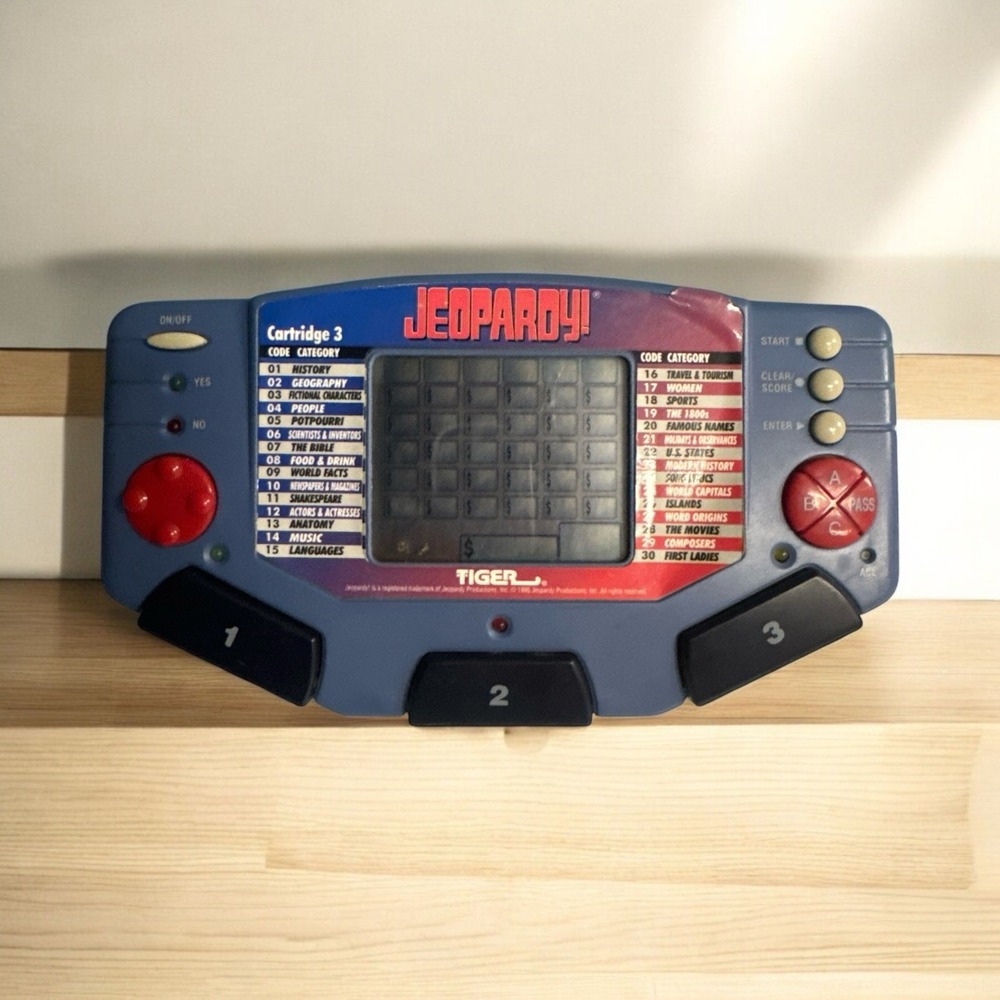 Vintage Tiger Electronics Jeopardy Game Hand‎ Held 1997 Game Cartridge